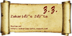 Zakariás Zéta névjegykártya